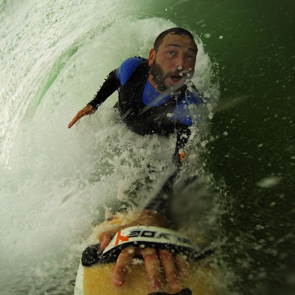 Daniel Carr slyding handboarder and bodysurfer