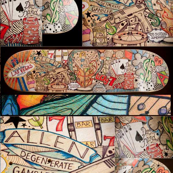 Lynnie Diede artwork slyde handboards and bodysurfer handplanes artist