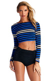 Rash guards women's swimsuits for active lifestyles.