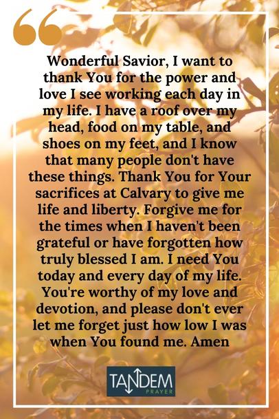 A Prayer of Thanksgiving