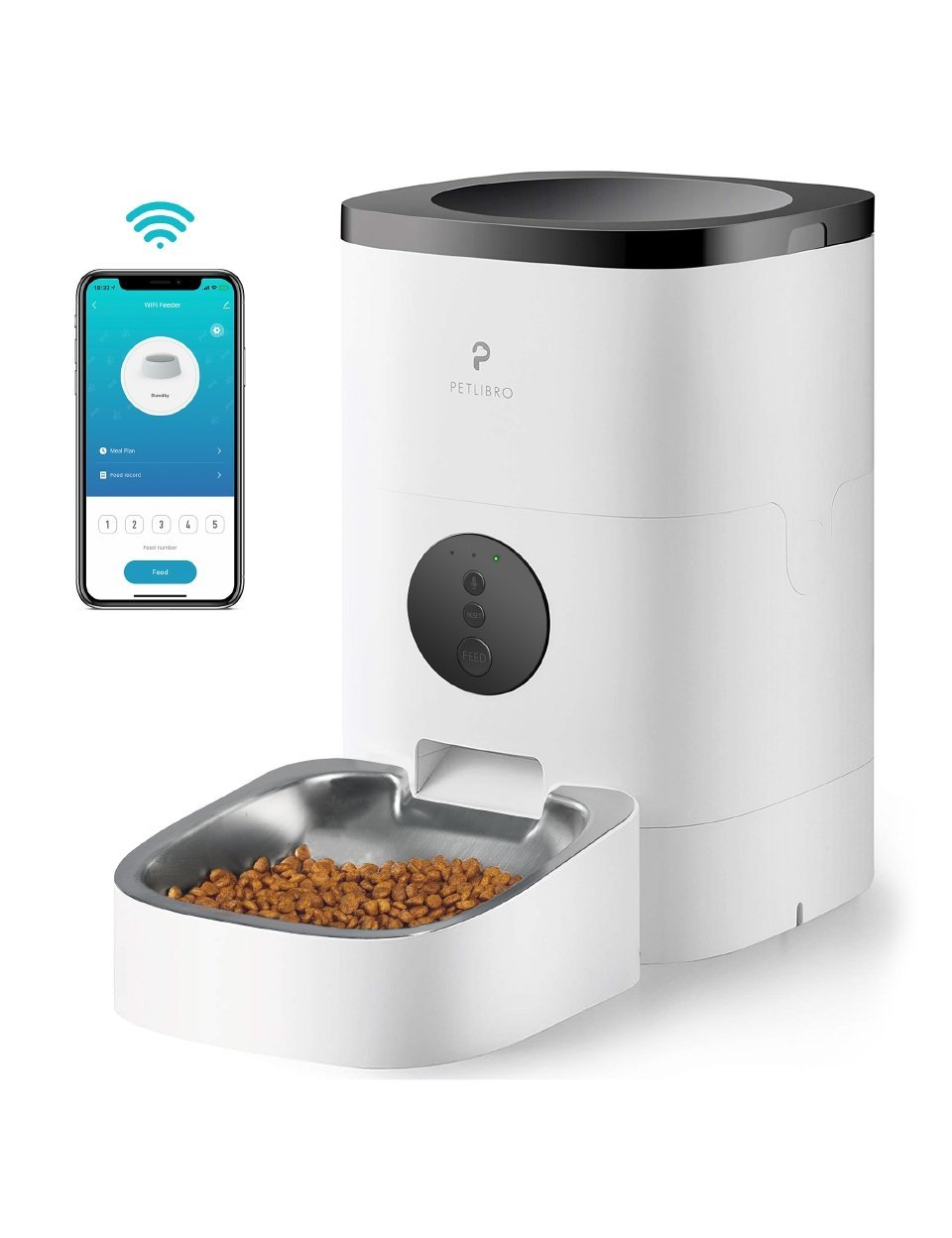 QLIFE Automatic Cat Dog Feeder: Dry Food Dispenser for Dog, Auto
