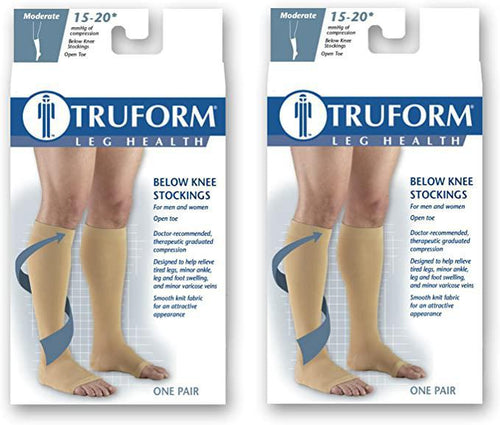 Plus Size Toeless Compression Stockings for Women 30-40mmHg - Beige,  2X-Large