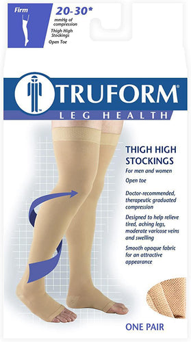 Plus Size Opaque Compression Pantyhose for Women 20-30mmHg - Beige, 2X-Large  