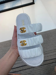 Chanel coco beach slippers