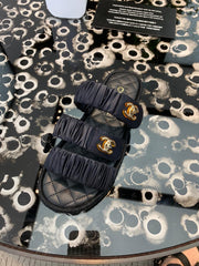 Chanel coco beach slippers