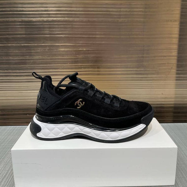 Chanel Black Lambskin Sneakers For Sale at 1stDibs