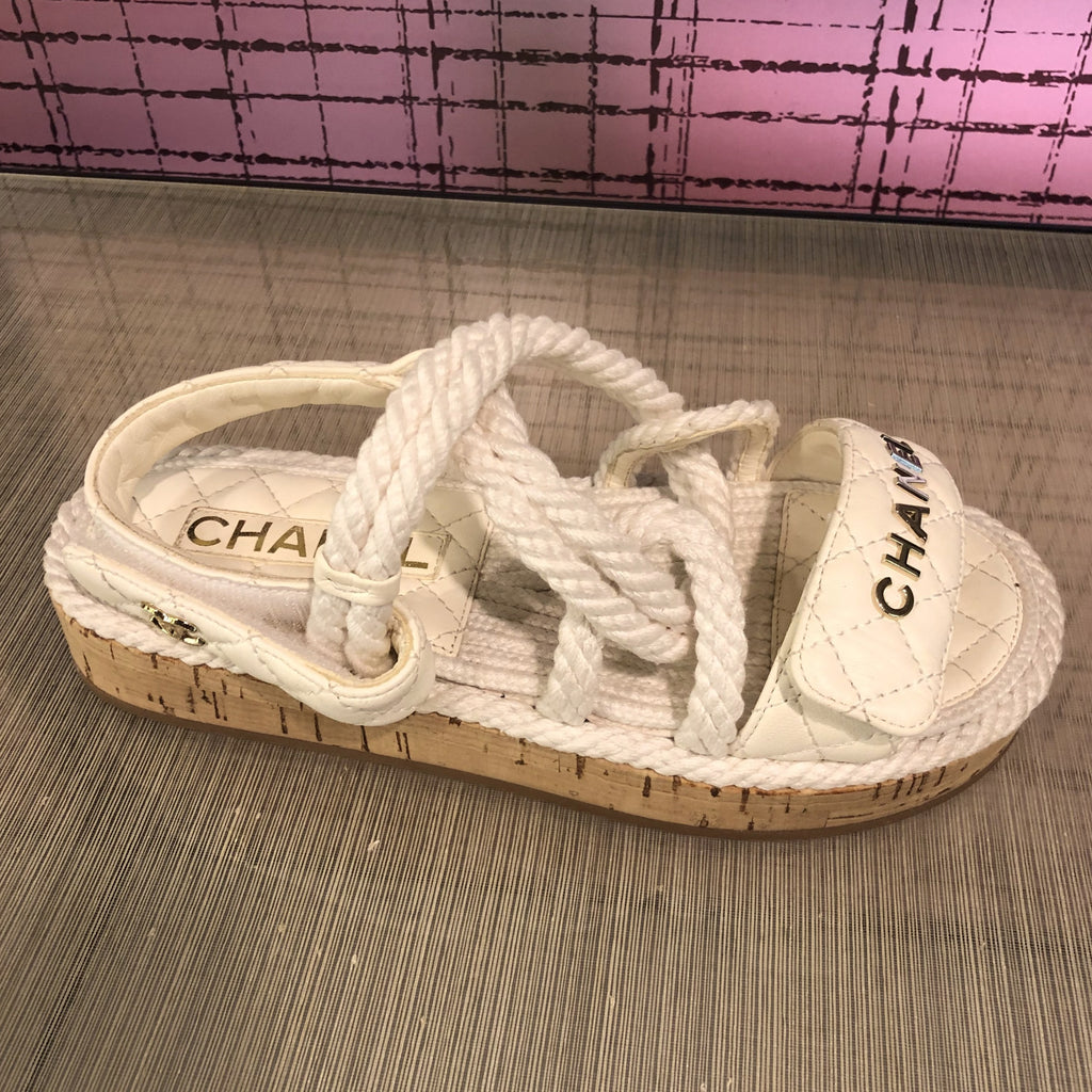 chanel sandals cord