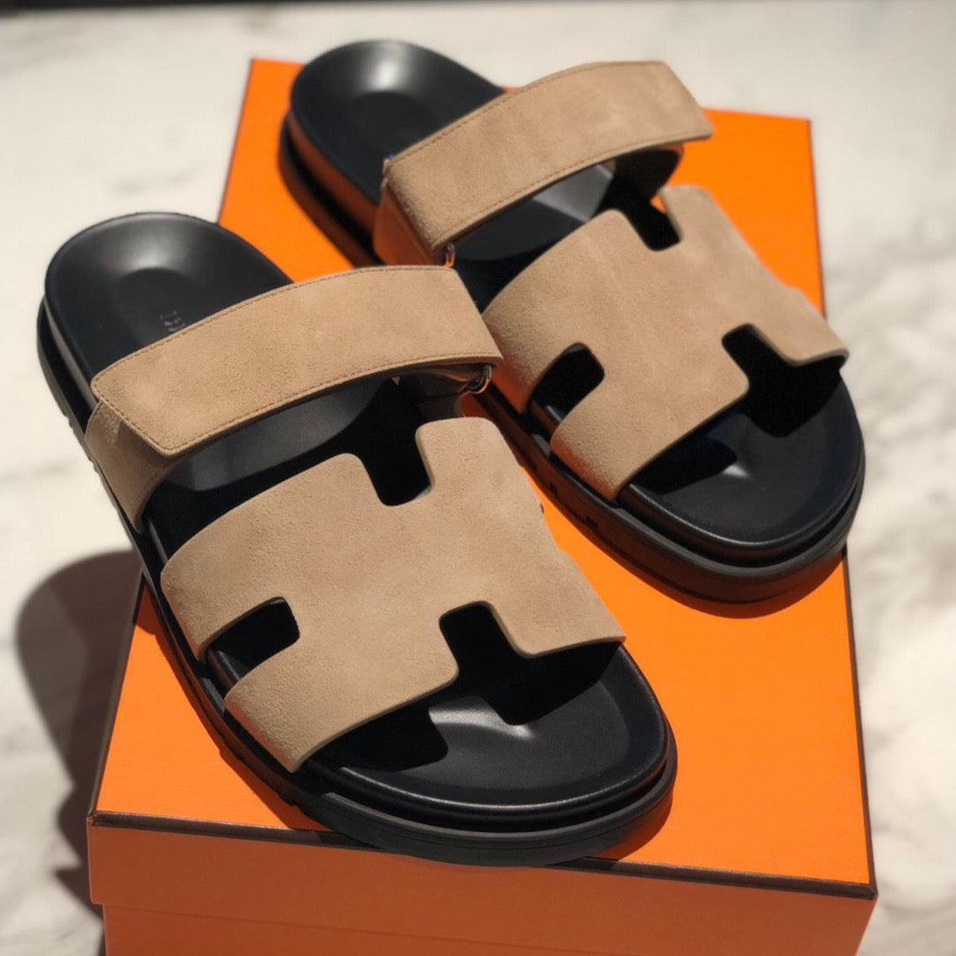 Men's Hermes Chypre suede sandals beige – hey it's personal shopper london