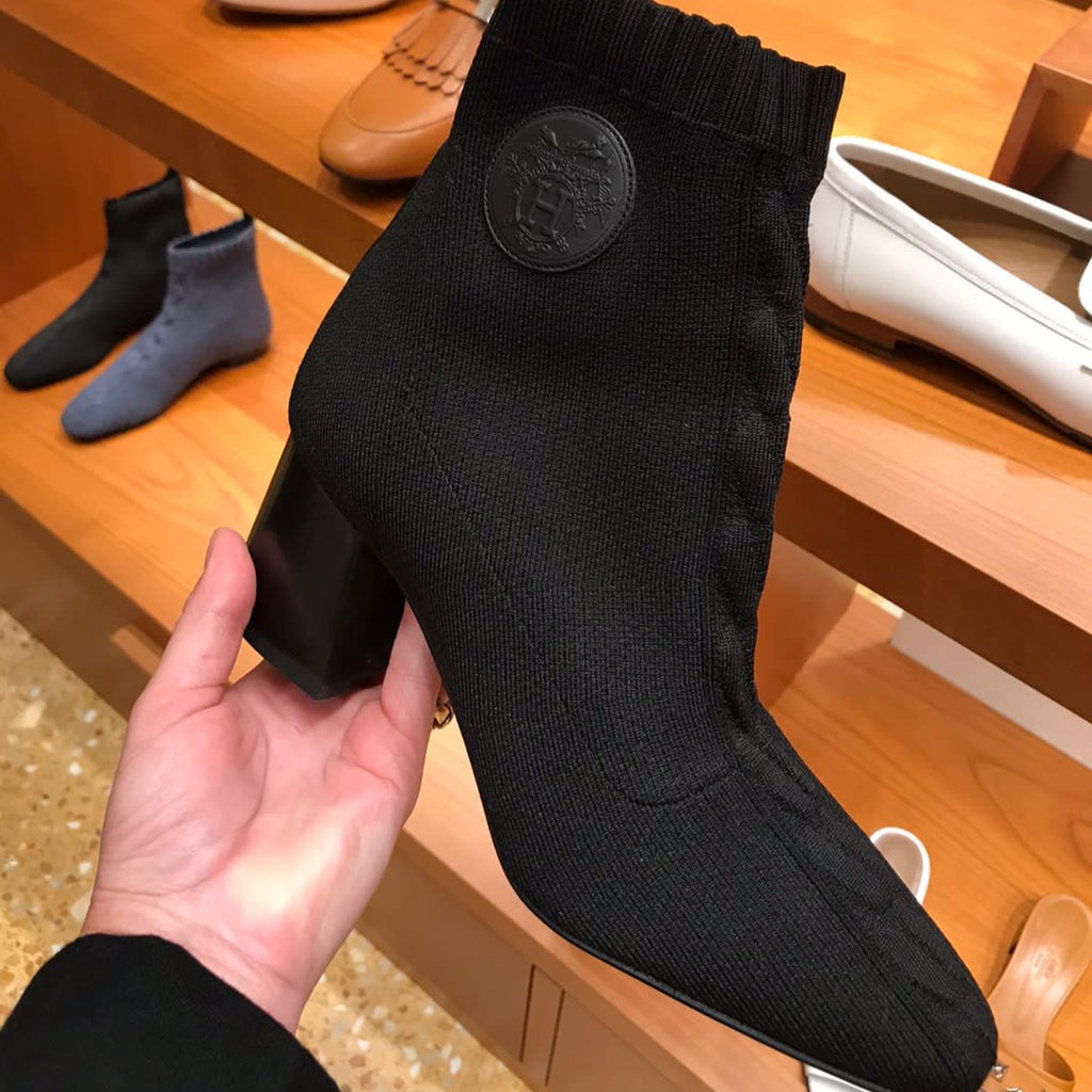 hermes black boots