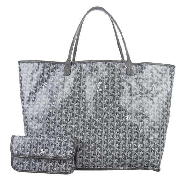 Goyard Anjou Tote PM Navy Blue in Calfskin/Canvas with Palladium