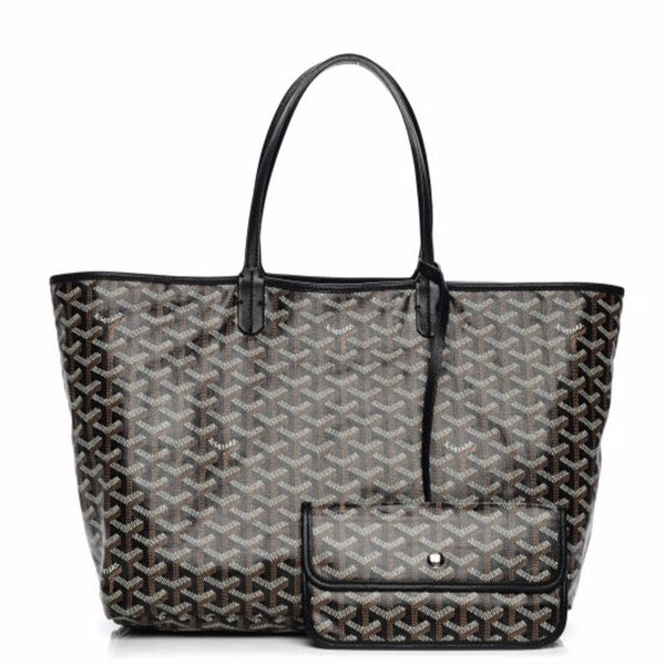 Goyard Navy Blue Chevron Print Coated Canvas St. Louis PM Tote Bag