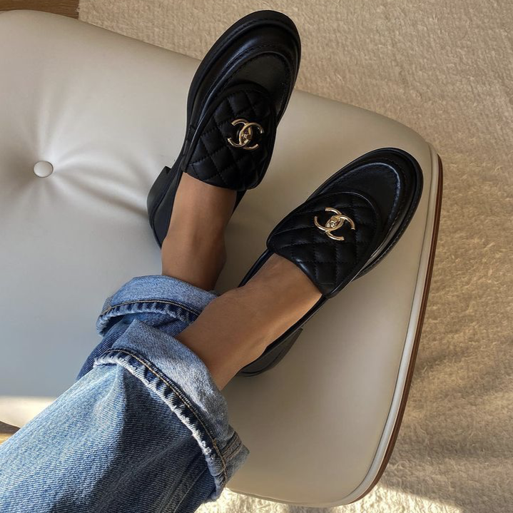 chanel black loafers 2021