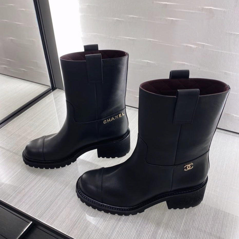 chanel black ankle boots