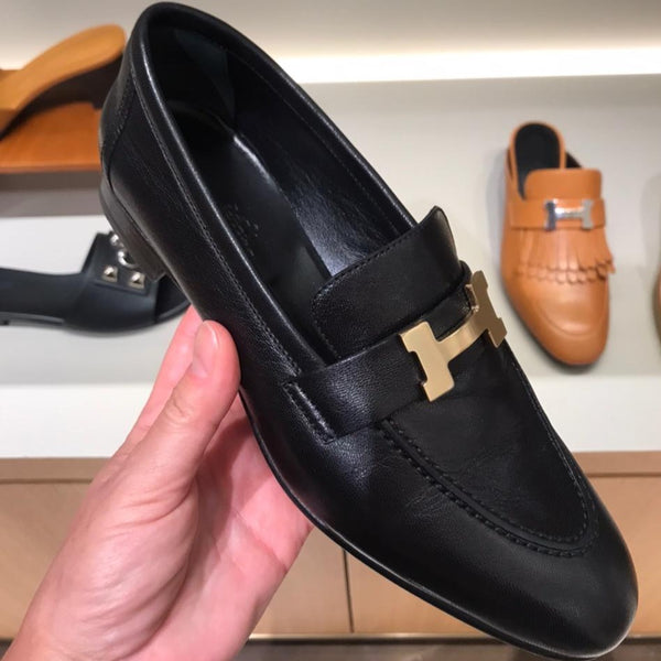 Intim Lang Credential Hermes Paris loafers in black – hey it's personal shopper london