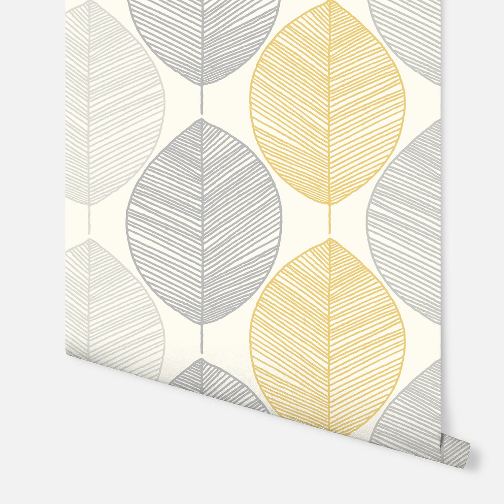 Scandi Leaf Yellow Glitter – Arthouse