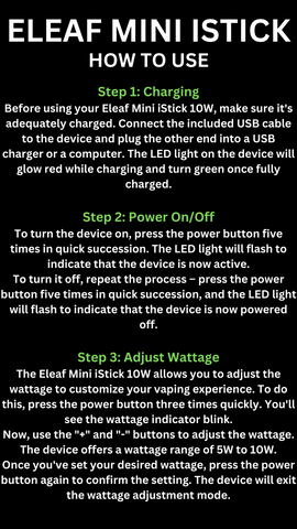 Eleaf Mini Istick How to use