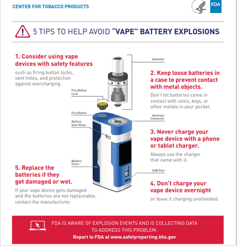FDA Tips to Avoid a Vape Battery Explosion