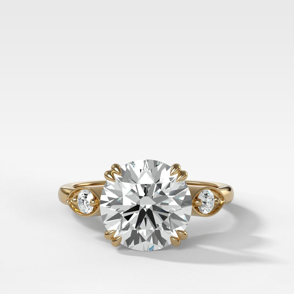Vintage Ridge Shank Diamond Engagement Ring With Old Euro Cut - Good ...
