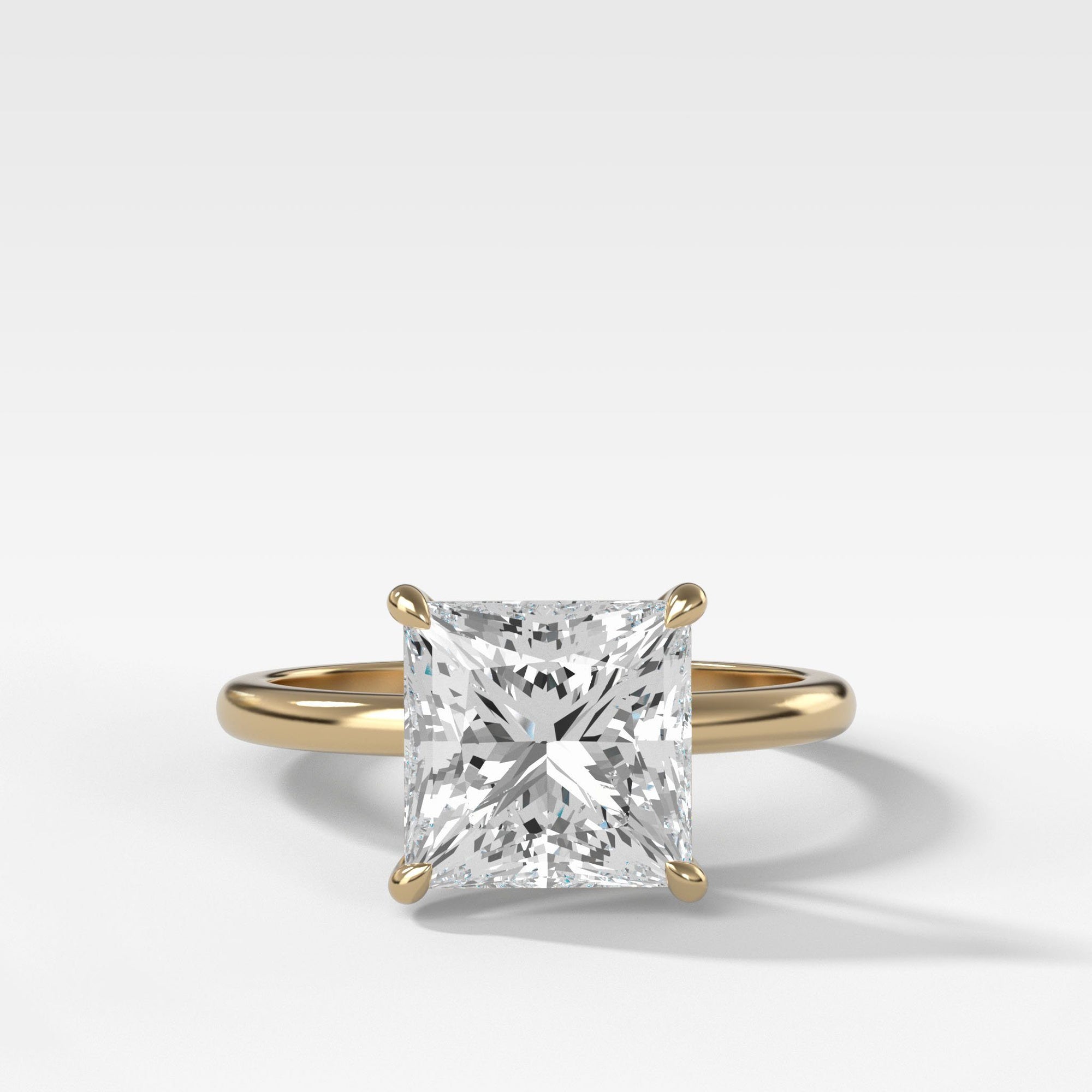 Crescent Solitaire With Princess Cut by Good Stone - Good Stone Inc