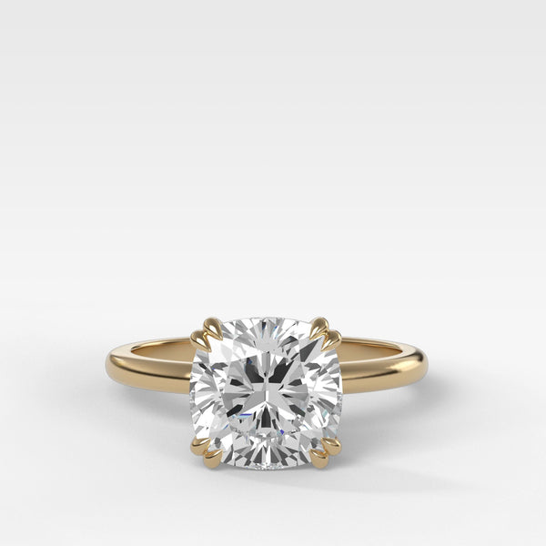 Signature Cathedral Solitaire With Cushion Cut - Good Stone Inc