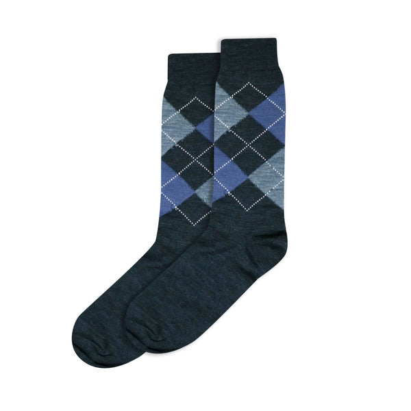 Denim Argyle Merino Socks - Mandatory NZ