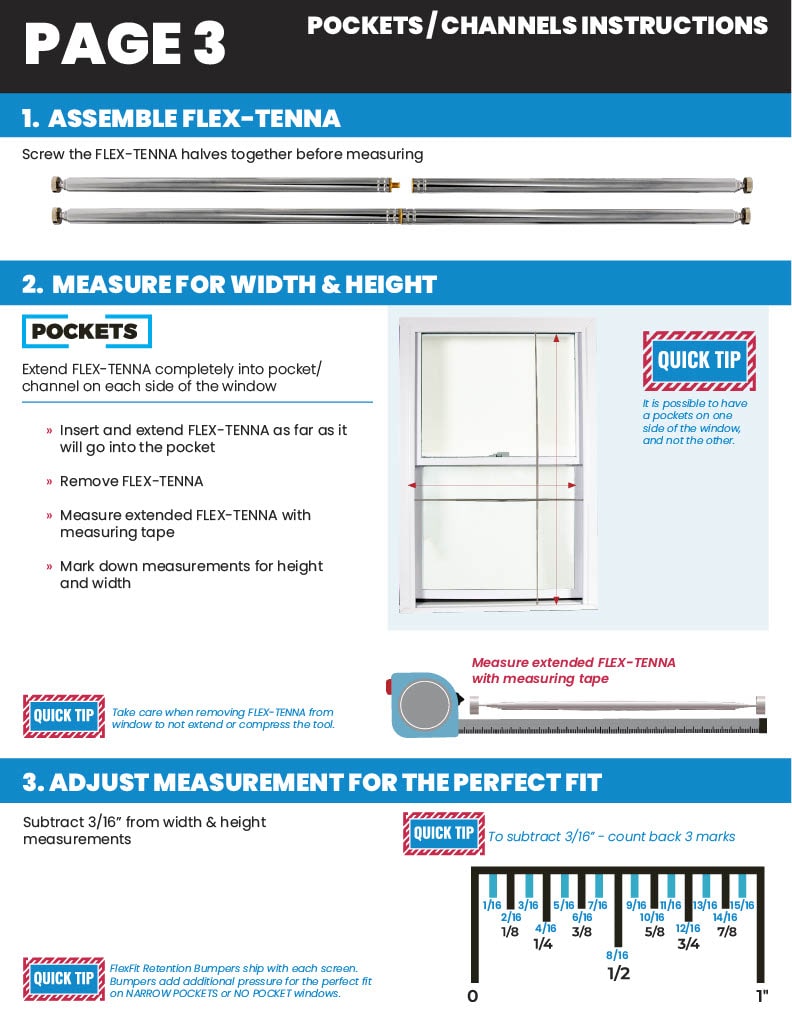 FLEX-TENNA Measuring Guide  