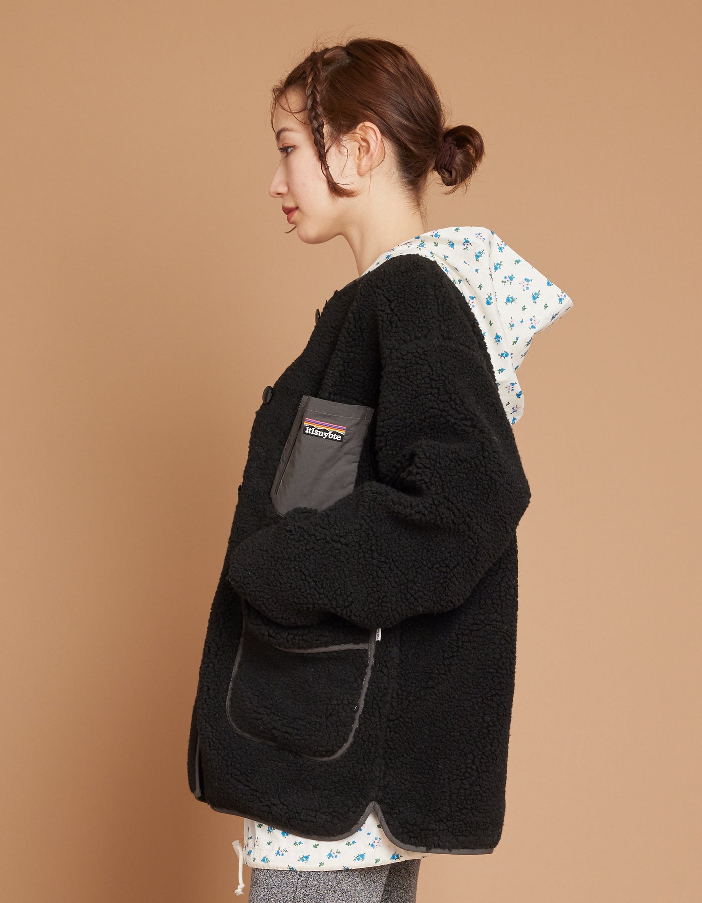 little sunny bite (リトルサニーバイト)Boa jacket / BLACK – little