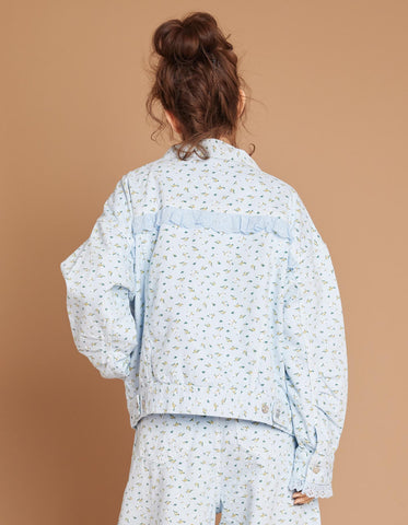 LittleSunnyBite/リトルサニーバイト/Flower print denim jacket