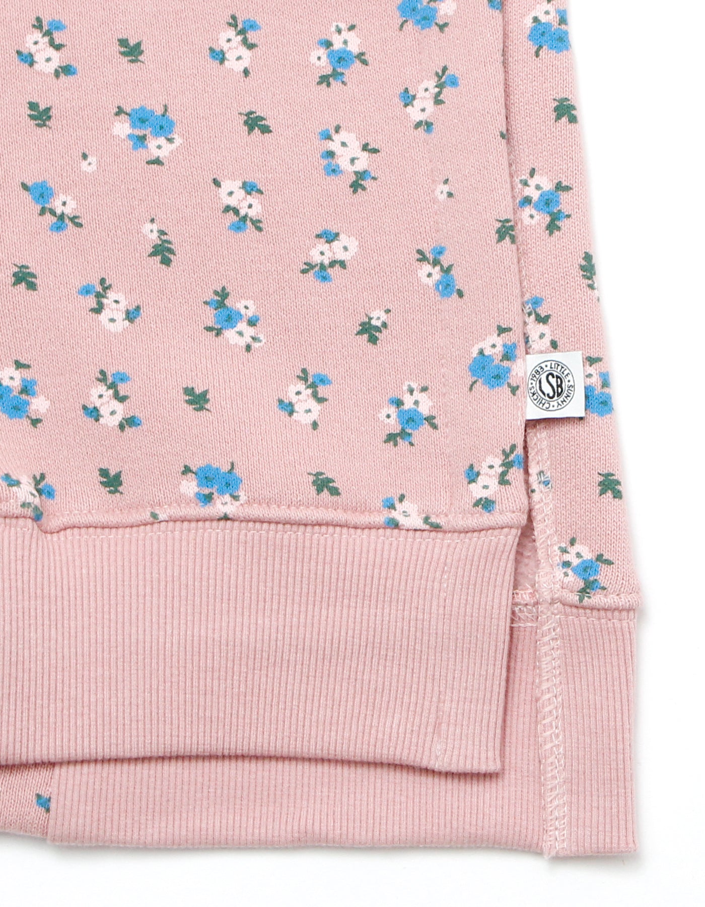 Little flower print  hoodie / PINK