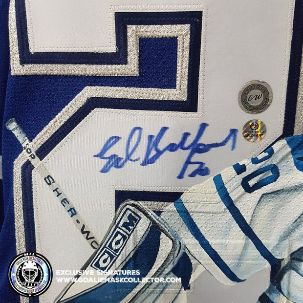 Demo: ED BELFOUR SIGNED JERSEY ART EDITION HAND-PAINTED CHICAGO