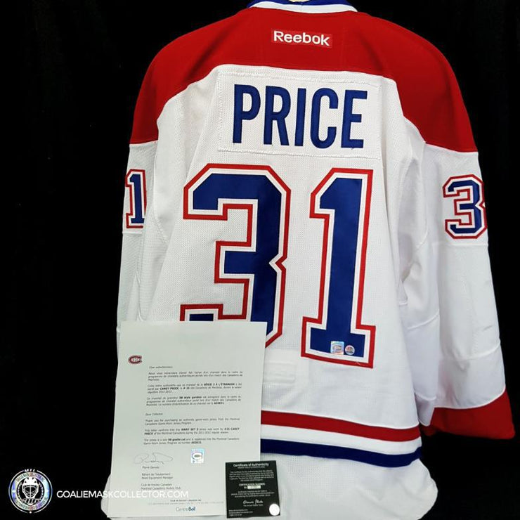 carey price game worn jersey