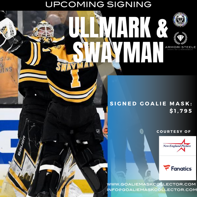 Signing Linus Ullmark & Jeremy Swayman Signed Goalie Masks TN Goalie Mask Collector