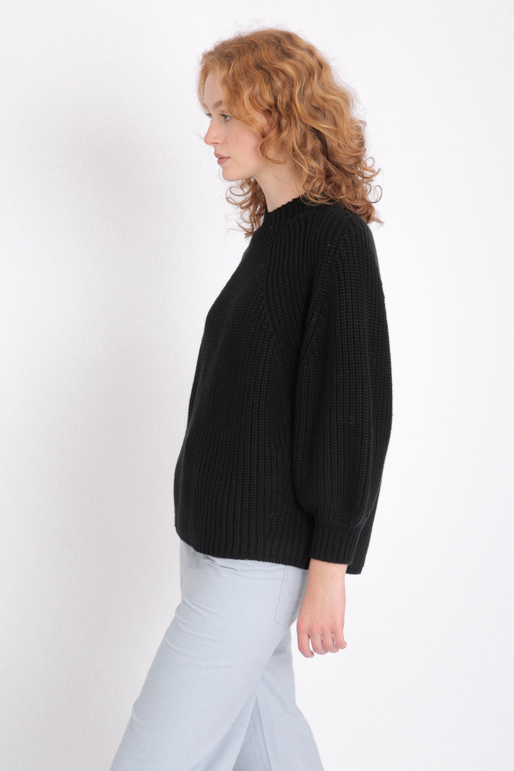 Apiece Apart | Eco Nueva Merel Knit Black Sweater | The Standard Store