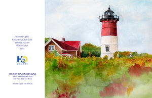 Nauset Light in the fall in Eastham Cape Cod in Massachusetts.  Lovely views out to sea.