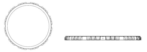 Front and side shot of the bezel with special three-toothed in-house design