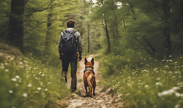 Chien et son maître en balade