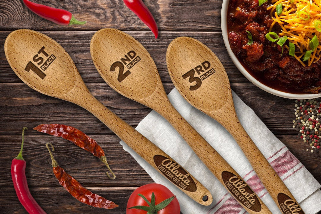 Chili Cook-Off Prize, Chili Contest, Set of 3 Personalized spoons