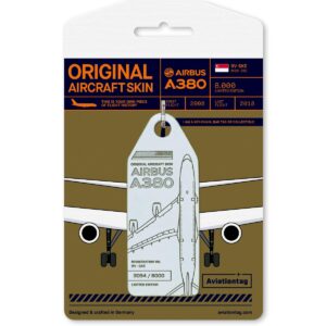 Aviationtag Airbus A380 9V-SKE Edition with Cardboard