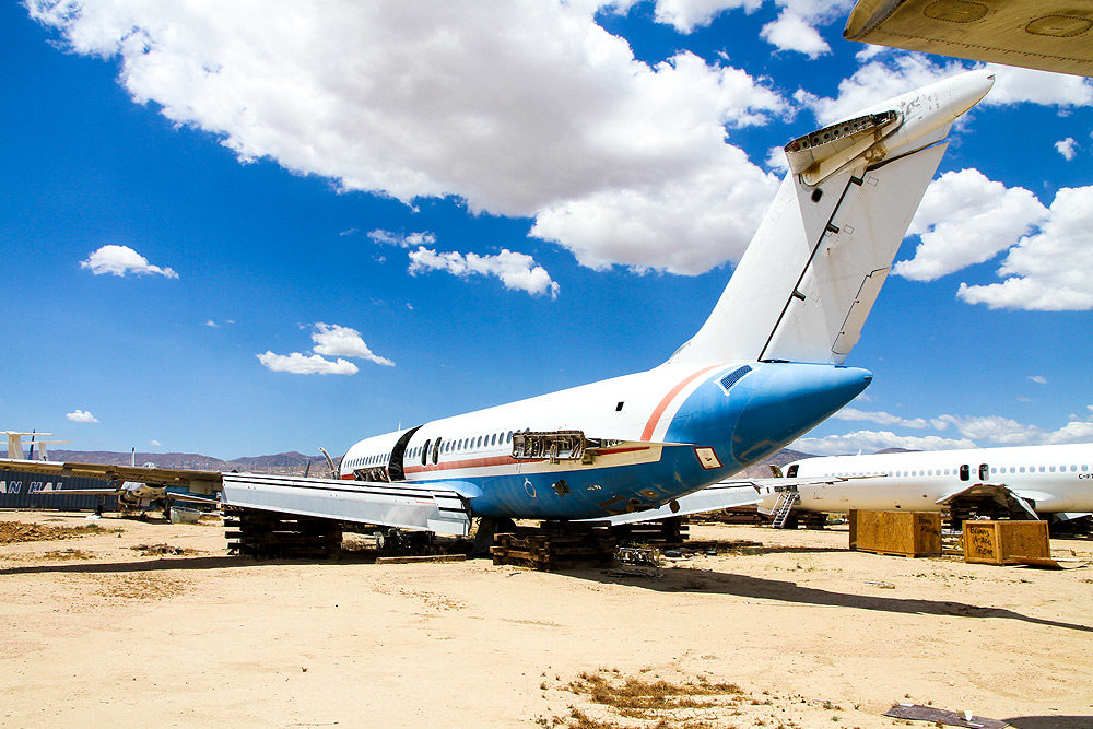 Our DC-9 at the aircraft boneyard in the Mojave desert