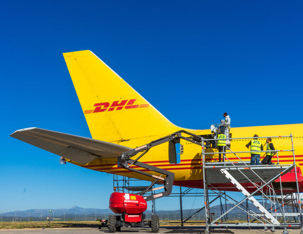 A photo of the DHL Boeing 757 D-ALEH