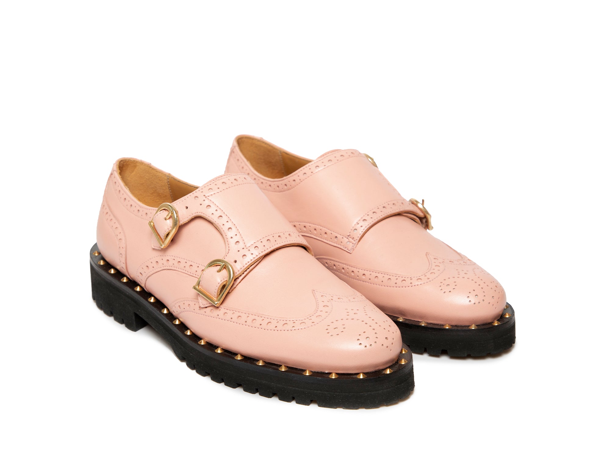 KATE - Pink Double Monk Derby Shoe – Hoydenshoes