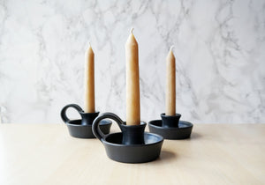 Ceramic Candle Holder - Black - Stuck in the Mud Pottery