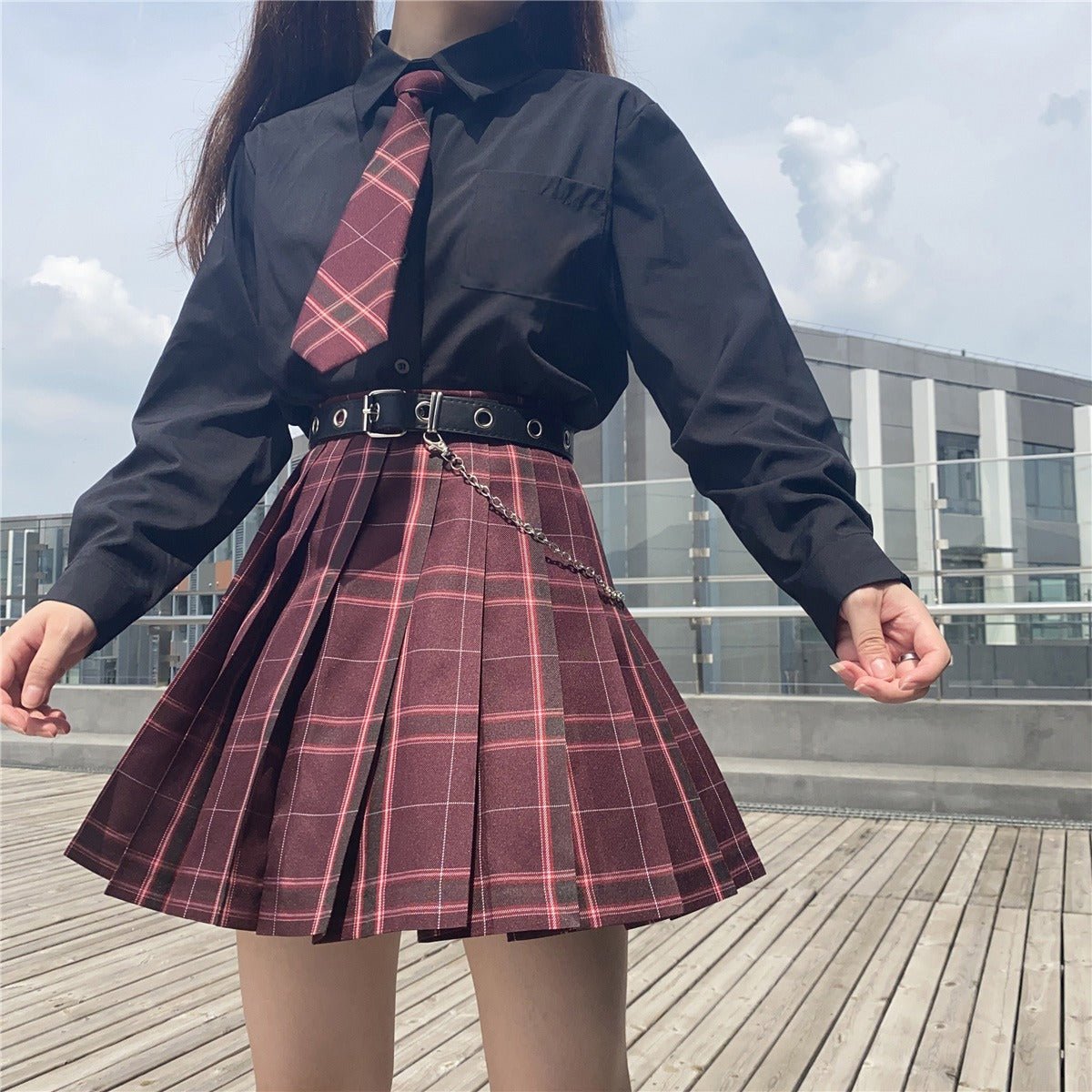 this uniform ヴィンテージチェックスカート フリーサイズ