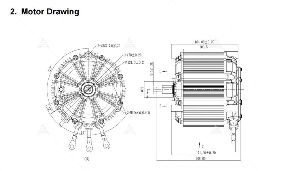 Powerful Motor Kit SIA155-64 29kW Peak PMSM Hairpin Motor with ND96850B Encoder Controller For High Power E-Motorcycle - Image 8