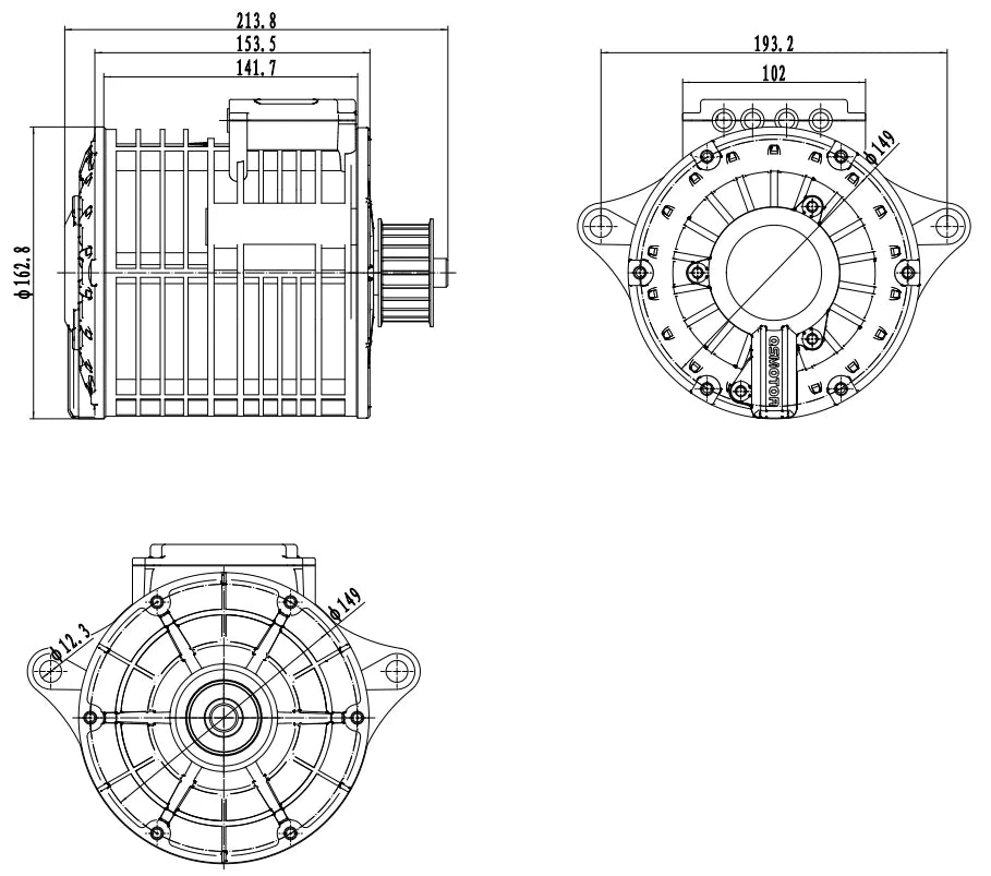 QS138 70H 3000W V1/V2 new version mid drive motor sprocket 428 and EM150SP controller for electric motorbike - Image 9