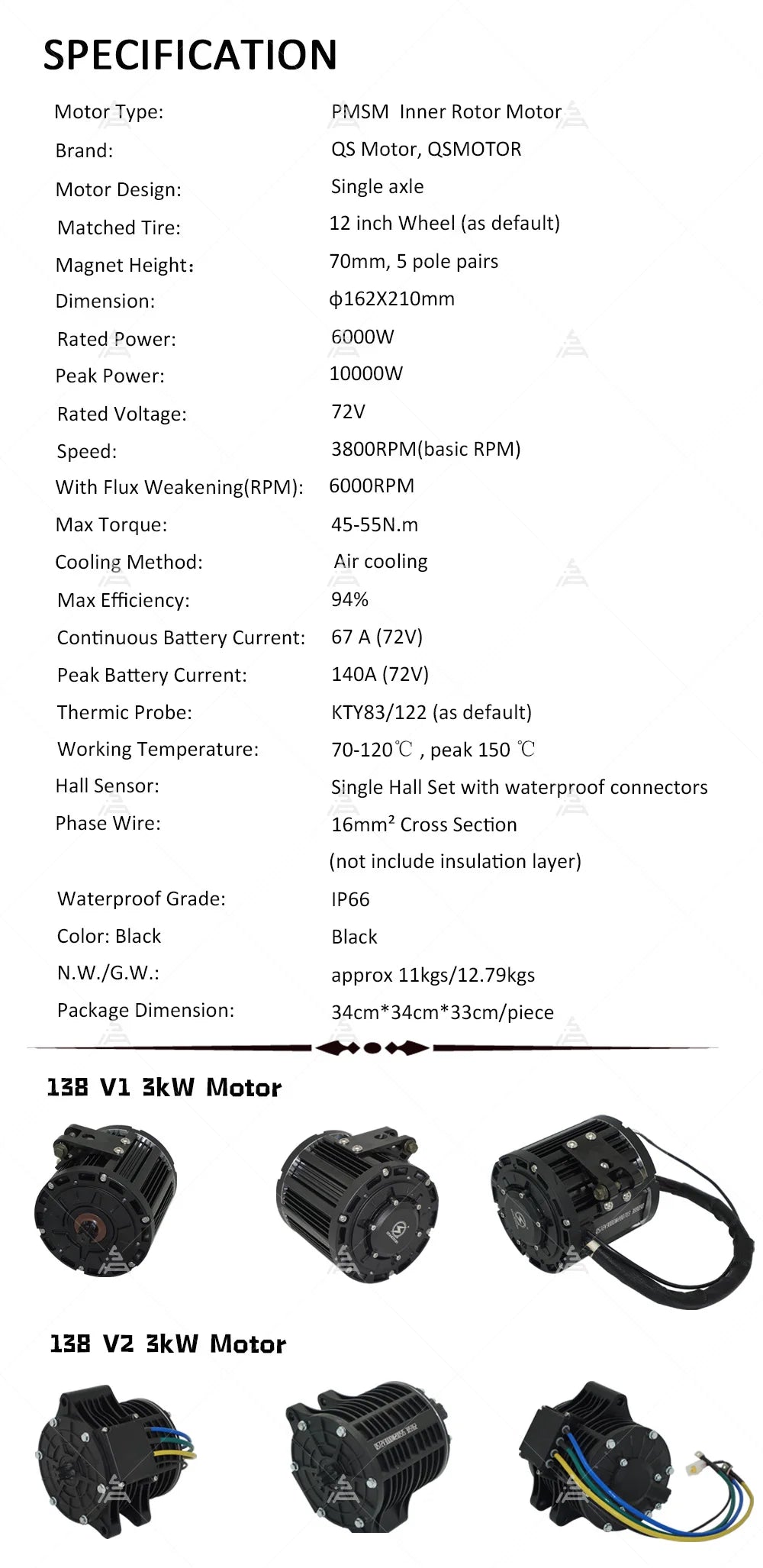 QS138 70H 3000W V1/V2 new version mid drive motor sprocket 428 and EM150SP controller for electric motorbike - Image 7