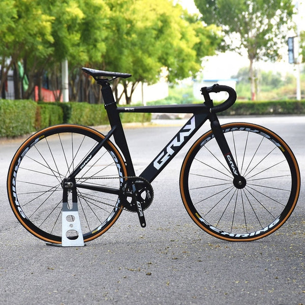 black fixed gear bike