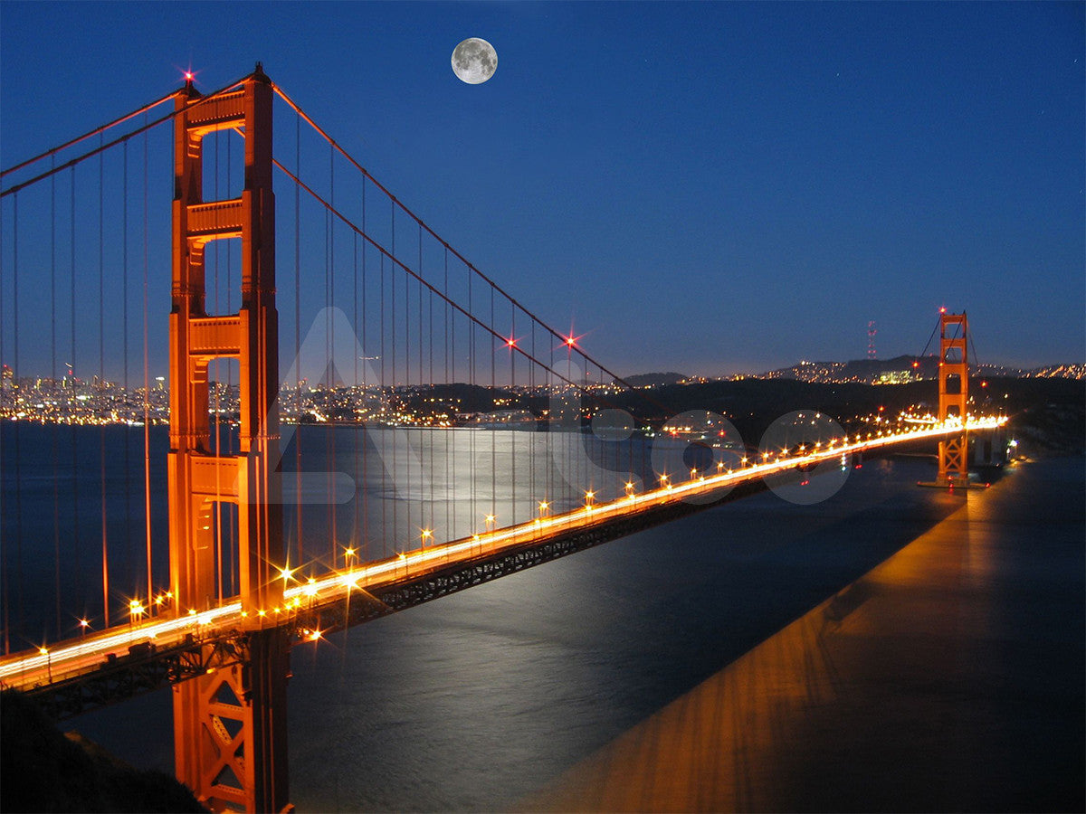 舊金山金門大橋at Moon Light From Marin County California Artoo 藝視界