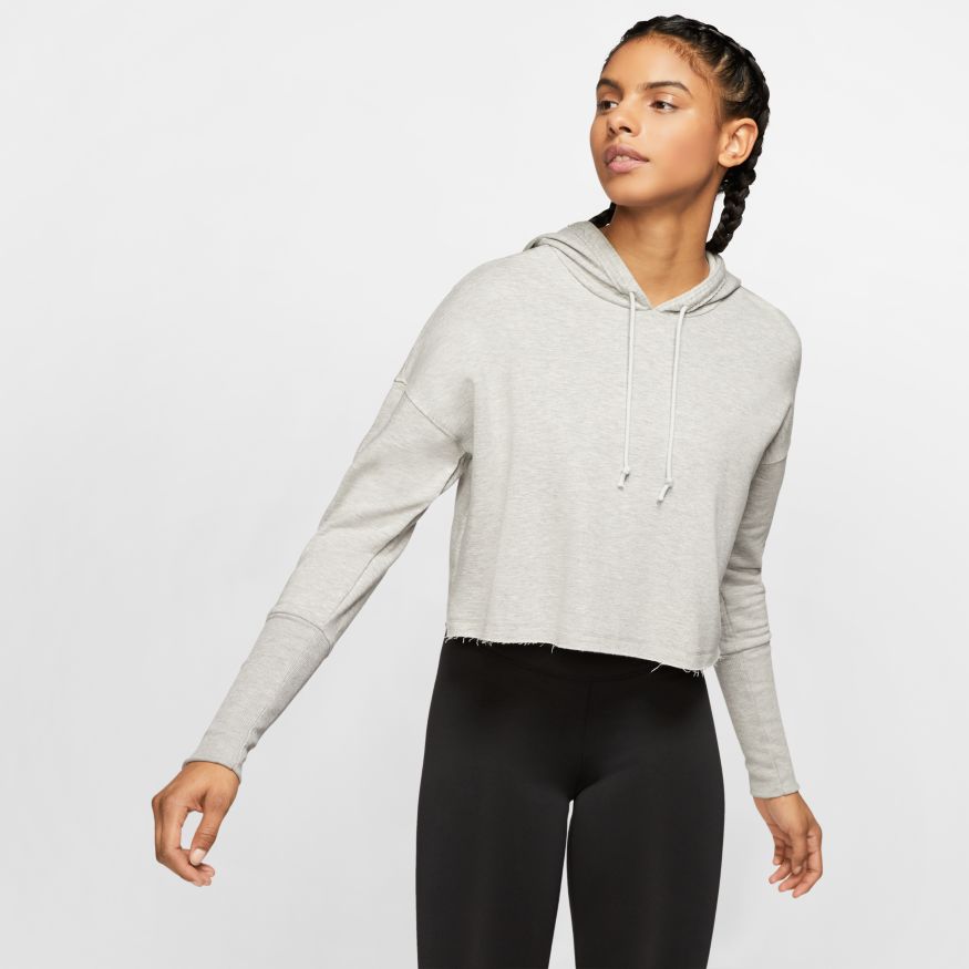 Nike Yoga Luxe Infinalon Crop Top 'Black/Dark Smoke Grey' - CV0576-010