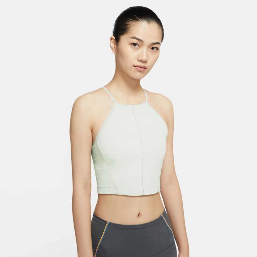 Nike Yoga Luxe Women's Infinalon Crop Top OLIVE AURA GREEN 1X PLUS